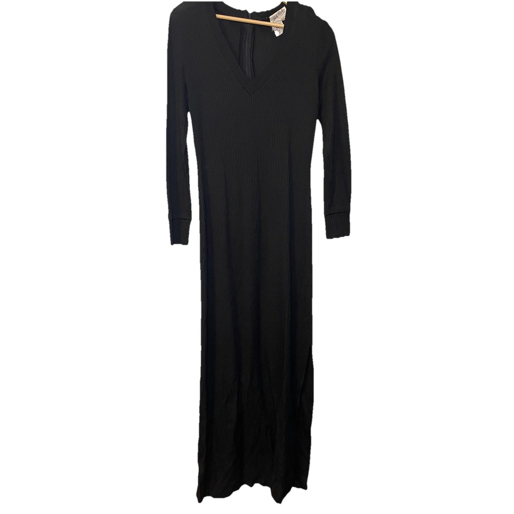 Vintage Women's Julie Miller Ribbed Maxi Dress‎ High Slit 60s-70s Size 12